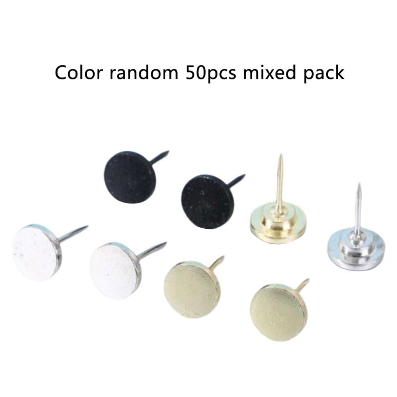 Pack of 50 Push Pins with Steel Tips Metal Thumb Tacks with Storage Box for Map Calendars Photos & Paper Crafts
