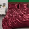 Set di biancheria da letto di lusso Set copriletto in tinta unita 3 pezzi Set copripiumino in seta Lenzuola di seta estive