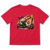 Summer Boys' Cartoon Excavator Cotton T-Shirt, Short Sleeve, Breathable Casual Layer