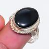 Natural Black Onyx Gemstone 925 Sterling Silver Jewelry Ring Size 9 ZS-1813