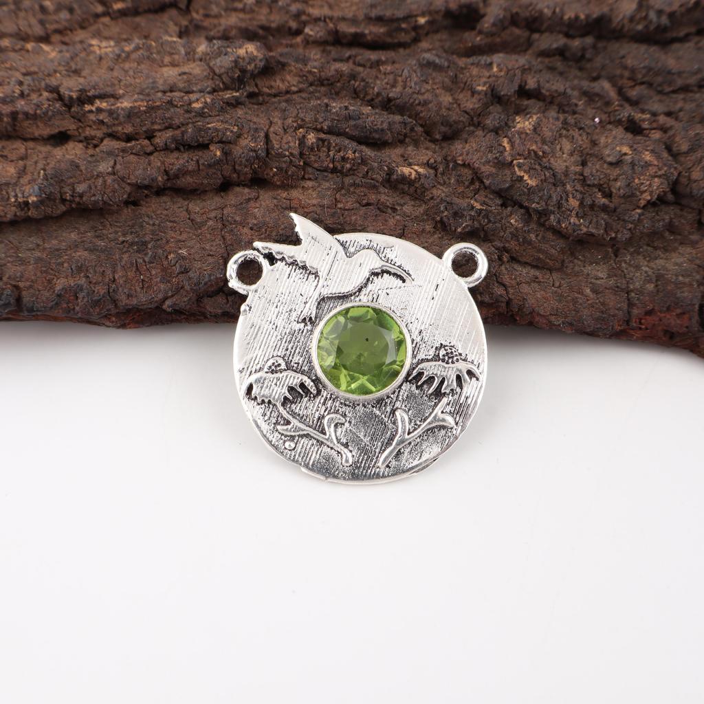 Peridot Pendant Gemstone Jewelry, 925 Solid Sterling Silver Pendant, Handmade Jewelry Birthstone Pendant, Gift For Him