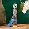Van Gogh Oil Painting Style Bookmark Vintage Metal Book Page Book Decoration Tassels Bookmarks Student Office Supplies