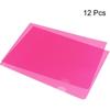 PATIKIL L Type Folders 12 Pack A4 Plastic File Project Pockets Clear Paper Document Jacket Sleeve for Office, Pink