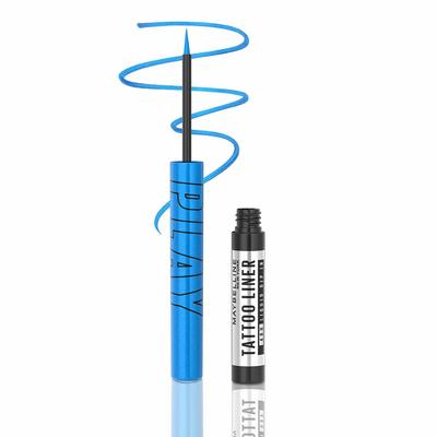 New York Tattoo Play Mavi Sıvı Eyeliner Uzun Süre Kalıcı Su Geçirmez Cesur Göz Makyajı 2.1ml