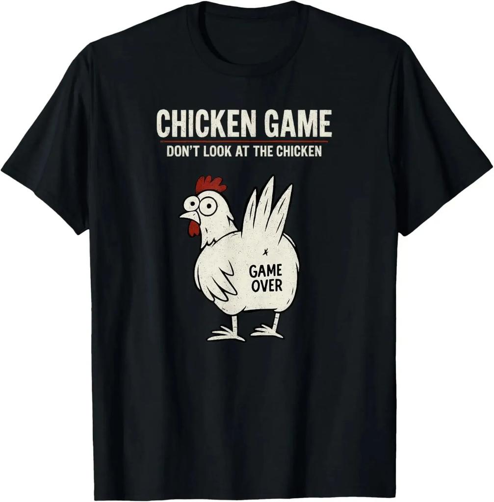 Lässige Mode Lockere Oberteile Schau nicht auf das Huhn Lustiges Hühner-T-Shirt Lustiges bedrucktes Grafik-T-Shirt Unisex