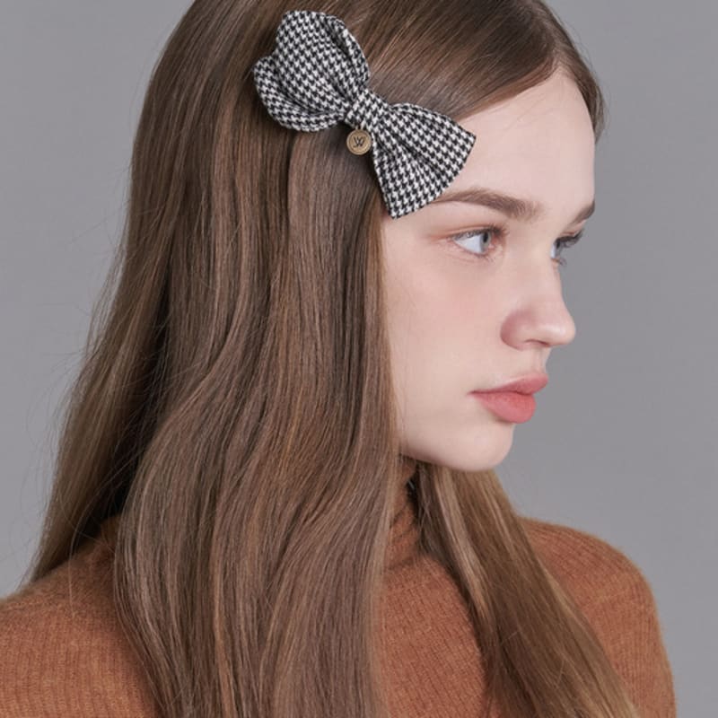 WHITE SANDS Kids' Houndstooth Check Hair Clip Yellabon (4 colors)