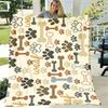 1pc Dog Paw And Bone Flannel Throw Blanket Soft, Hypoallergenic Polyester, Allseason Comfort for Home, Office, Camping Machine Washable, Camping Acces