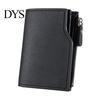 Cash Compartment Wallet Men Short Card Slim Tri-fold Large Capacity Holder Multi-card Slot with ID Window Zipper Coin Pocket Gift for Father Husband