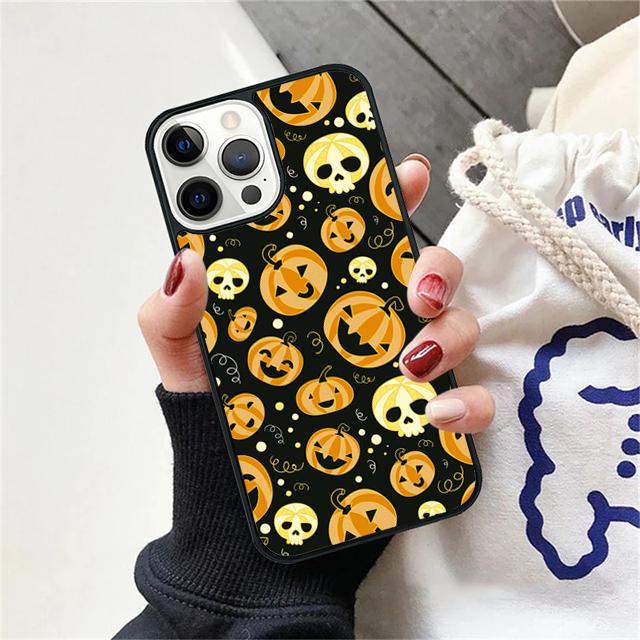 Pumpkin Halloween Bat Witch Boo Phone Case Cover for iPhone 17 Air 16 15 14 13 11 12 Pro Max Plus Shell Coque