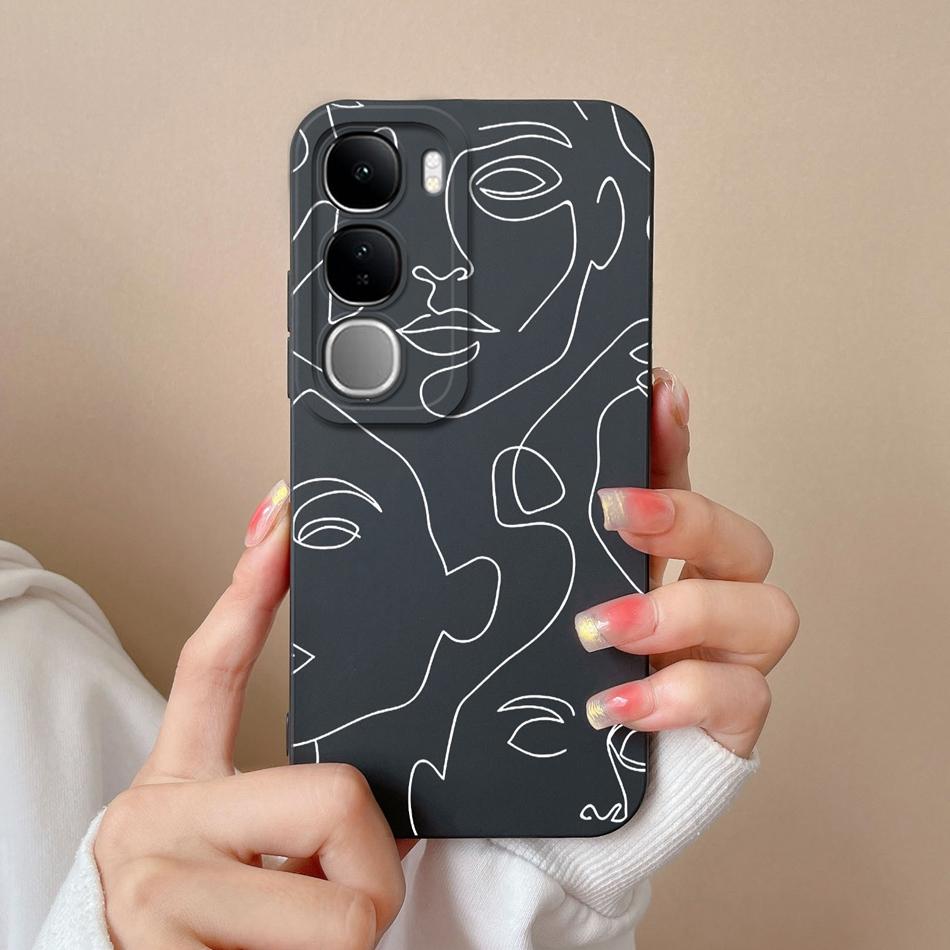 For Vivo V40 Lite V40SE Y200 Y300 Case Simple Heart Liquid Silicone Camera Protection Back Cover For Vivo V 40 Lite V40 SE Funda