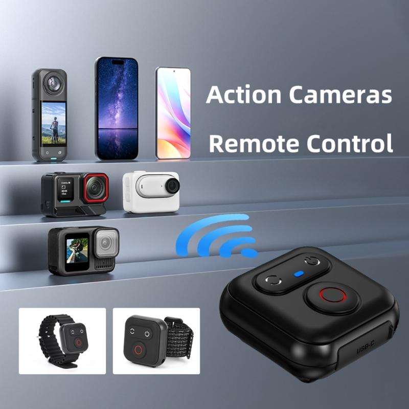 Portable Bluetooth-compatible Remote Controls for Action Cameras Comfortable Grip Easy Operation During Sports and Travel