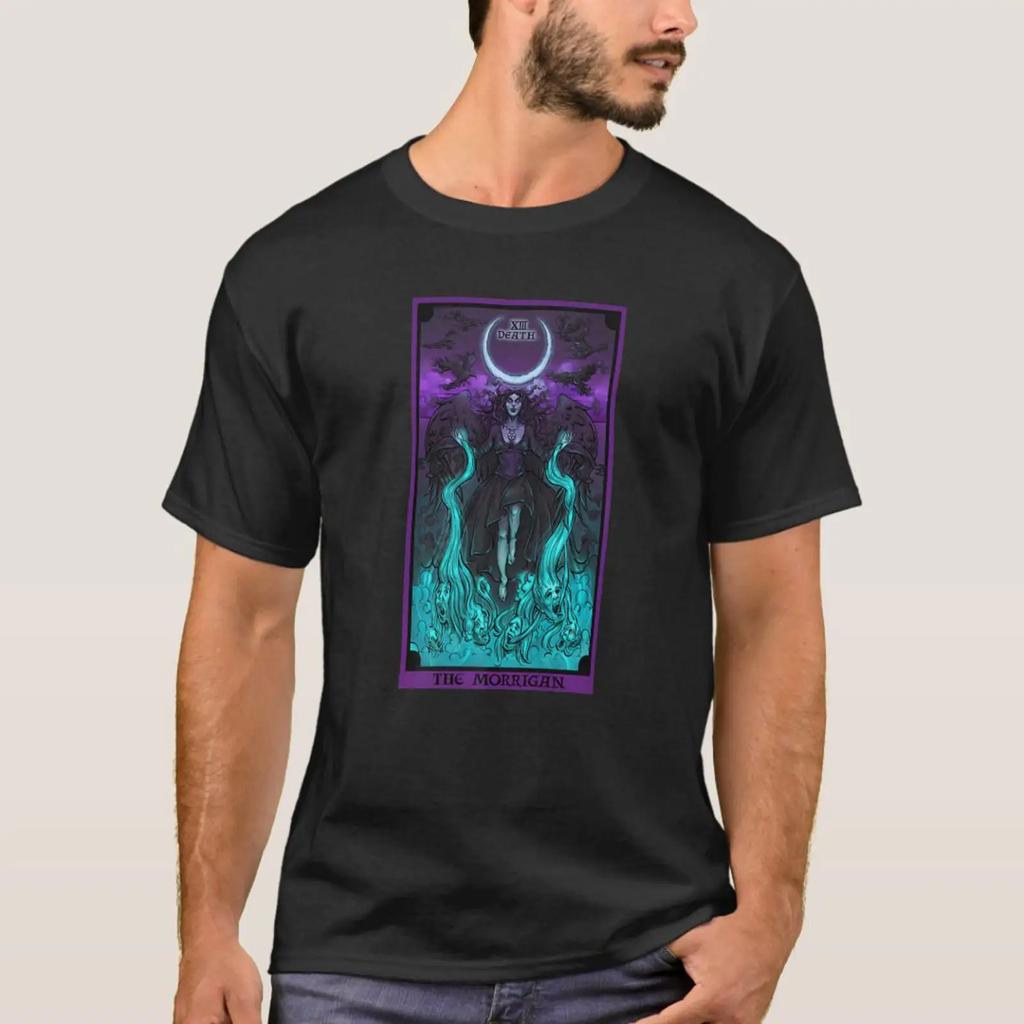 The Morrigan Death Tarot Card Gothic Pagan Witch T Shirt Vintage Comfortable Versatile Stylish Fashion Stretched Unisex