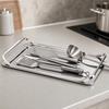 Countertop Organizer Modern Rectangular Stainless Steel Tray Sleek