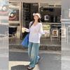 Summer Super Fire White V-neck Pure Desire Slightly Transparent Long-sleeved Blouse Women's Super Good-looking Slim-fitting Versatile Sunscreen Top