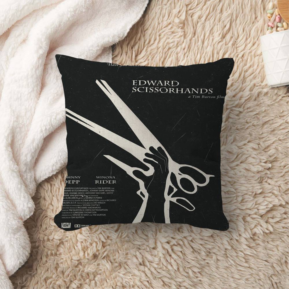 Movie E-Edward S-Scissorhands Cushion Cover Car Throw Pillow Case For Sofa Car Christmas Gift 40X40Cm 45X45Cm