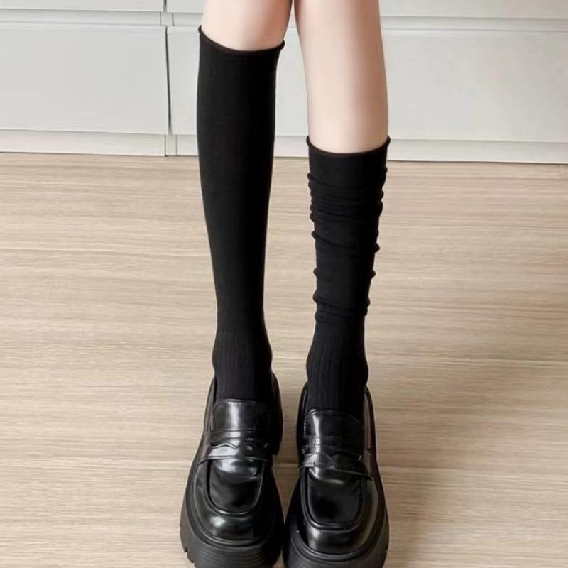 Chaussettes Amincissantes de Couleur Unie, Chaussettes Mollet Femme, Chaussettes Longues Printemps et Automne, Chaussettes Hautes, Chaussettes Au-dessus du Genou