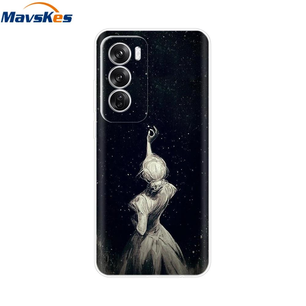 OPPO Reno 12 Pro 5G Case Fashion Flower Silicone Phone Case For OPPO Reno 12 Cover Reno12 Pro Bumper 2024 Soft Black TPU Fundas