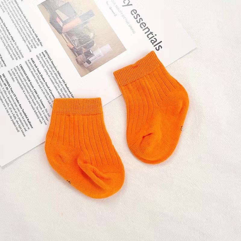 Candy Color Baby Socks Soft Cotton Kids Boy Girl Breathable Middle Tube Socks Toddler Infant Casual Elastic Socks