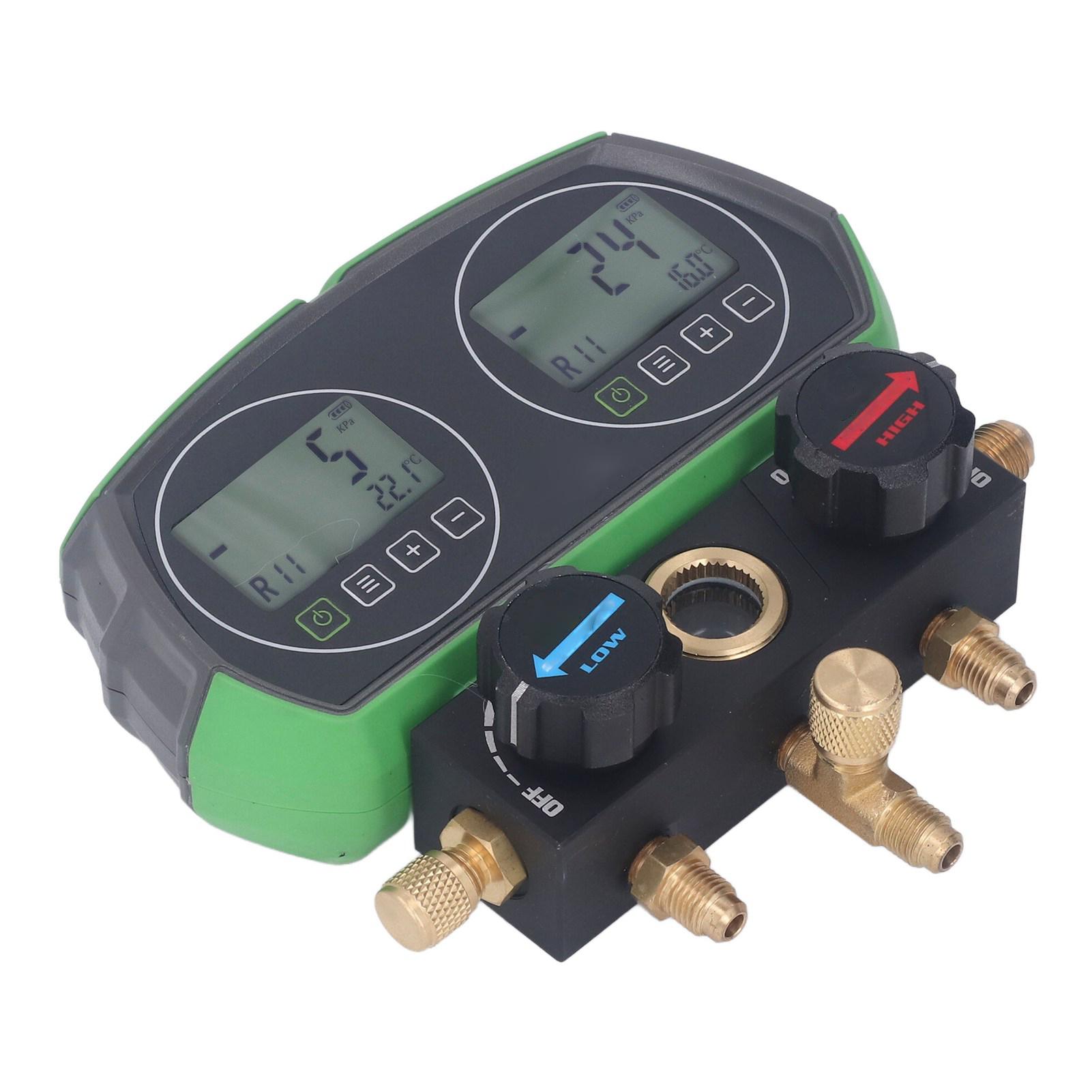 

Цифровой манометрический набор для коллектора, 2 клапана, тестер давления для систем HVAC с 3 шлангами для воздуха