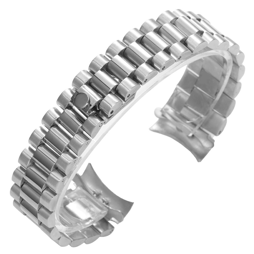 20mm Massives Edelstahl Uhrenarmband für Rolex DATEJUST für Oyster Uhrenarmband Herren Gebogenes Ende Faltschließe Uhrenarmband Armband