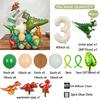 45pcs Jungle Dinosaur Party Balloons Set Mini Dinosaur Balloon Cream White Number Ballon Kids 1 2 3 4 5Year Birthday Party Decor