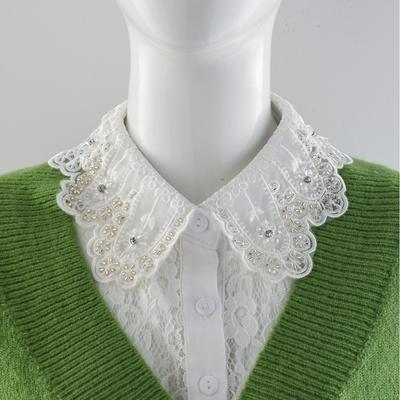 Herbst Damen Spitze Abnehmbarer Kragen Damen Abnehmbare Pullover Weiß Falscher Kragen Dekorativ Elegant Mädchen Hemd Falscher Kragen
