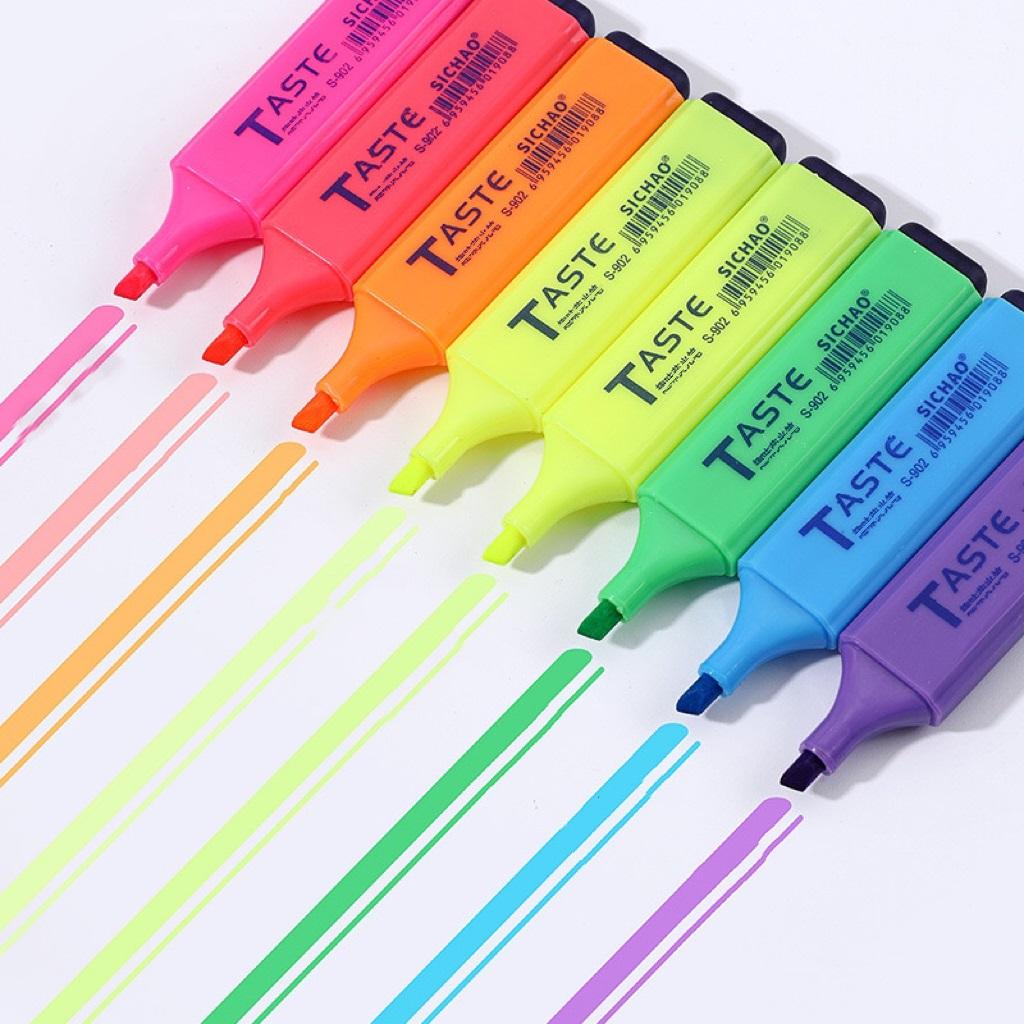 

8pcs Aesthetic Highlighters Assorted Colors, Chisel Tip Marker Pen With Large Ink Reservoir