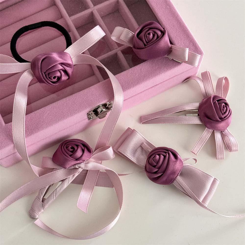 

Головной убор для отпуска Атласный цветок Заколка для волос Заколки Роза Шнур для волос Модный цветок Боковая заколка для праздника