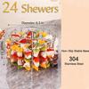 Stainless Steel Vertical Skewer Stand for Air Fryer 24 Skewer Capacity Round Kebab Rack with Food-Grade 304 Build Drip-Catching Base for Crispy Eve