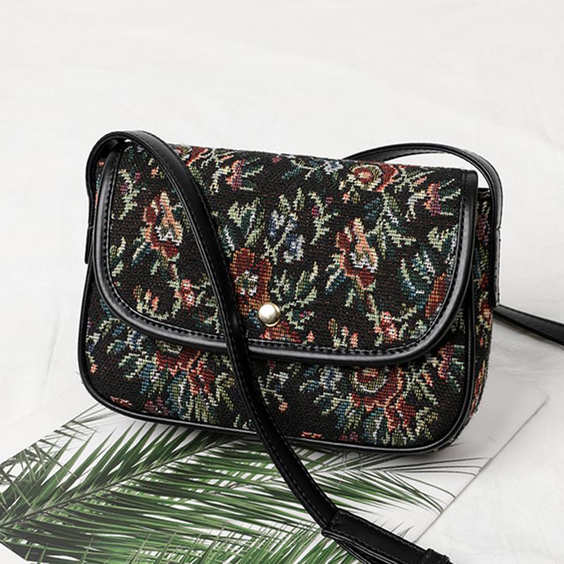 Yogodlns Hochwertige Damen Umhängetaschen Neue Retro Blumen Messenger Bags Damen Ein-Schulter Kleine Quadratische Taschen