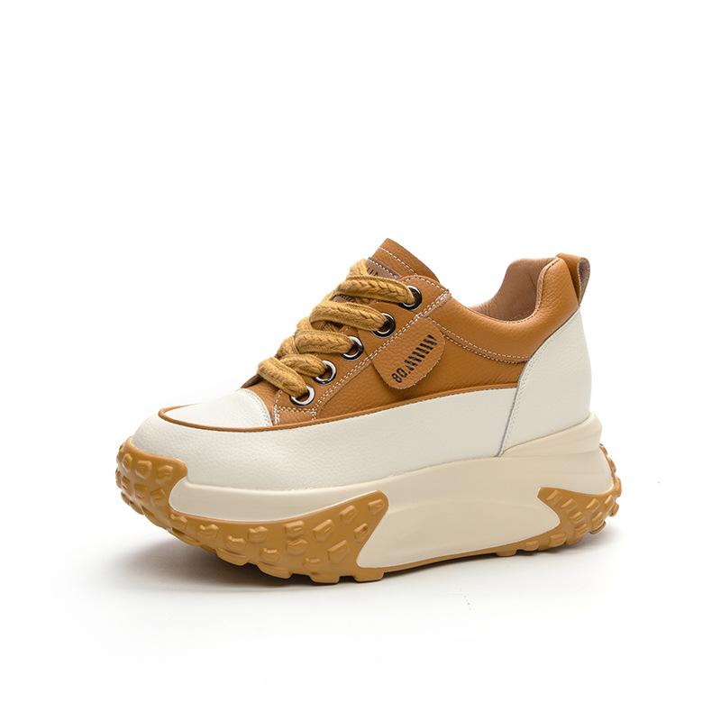 Fashion 7CM Cow Suede Genuine Leather Women Vulcanized Shoes Platform Wedge Skate Boarding High Brand Heels Casual Summer Shoes
