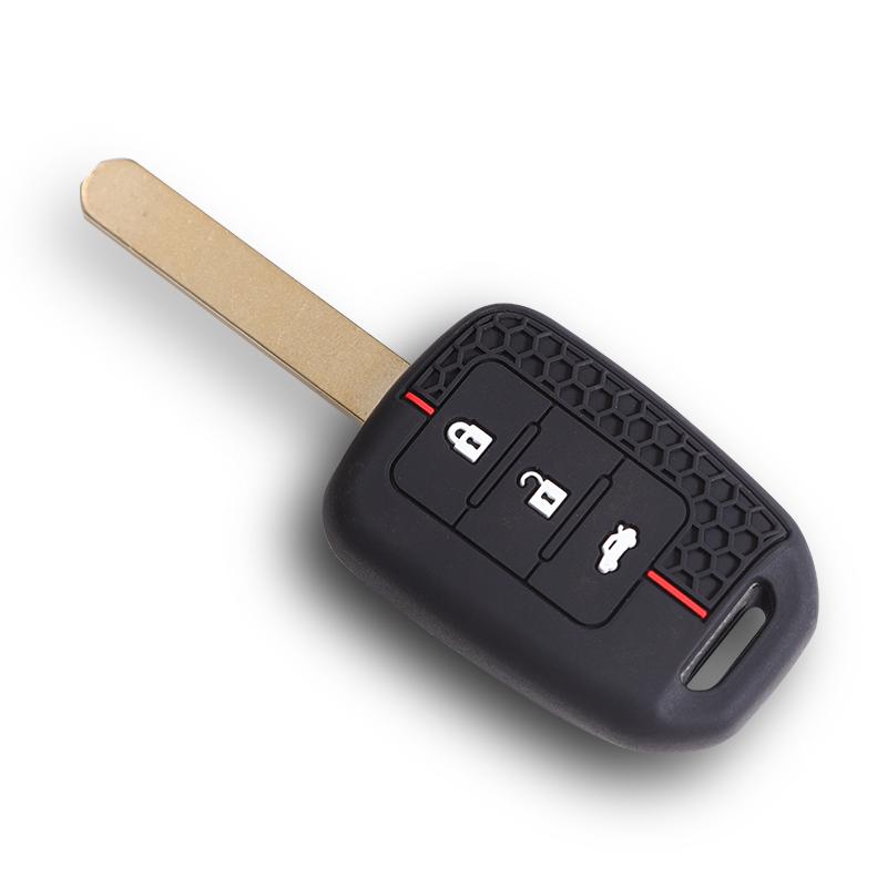 Silicone 3 Buttons Car Key Fob Cover Case Shell For Honda Accord Civic Crv Jazz Hr-V Hrv 2013 2014   Remote Holder
