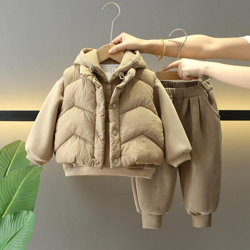 Boys' Winter Suits, Children's Western Style Plus Velvet Thickened Winter Clothes, Baby Waistcoat, Three-piece Trend