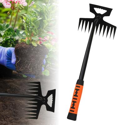 Weeding Rake Garden Hand Weeder with Long Handle 11 Teeth Weed Puller Rake for Precision Weeding Yard Lawn Farm Gardening