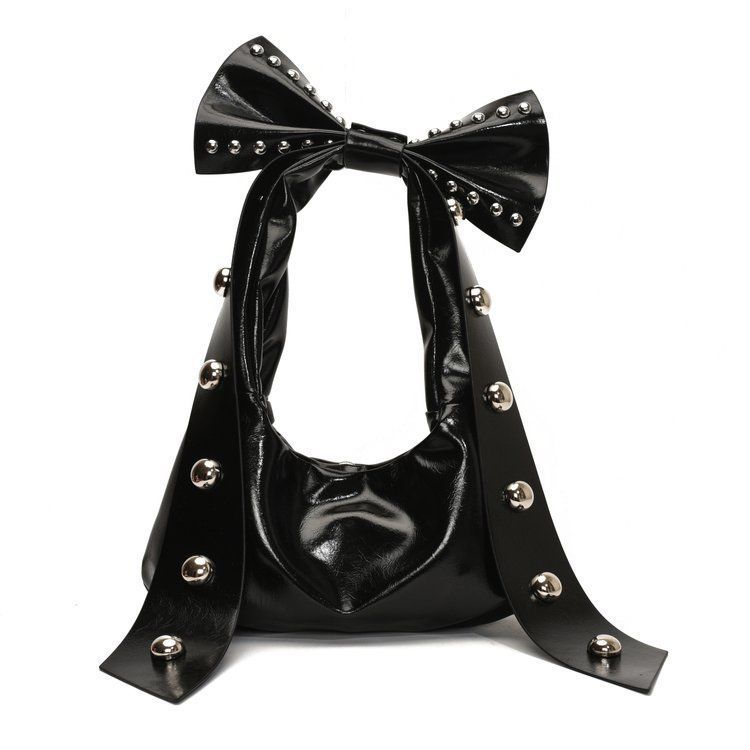 Simple Niche French Foreign Style Bag Bow Women's Bag, Shoulder Handbag Zipper Bag, Fashion Personality Women's Bag