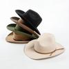 Chapéu de Feltro de Aba Larga Chapéu Fedora Gus com Copa Inclinada Chapéu de Jazz Elegante para Homens e Mulheres