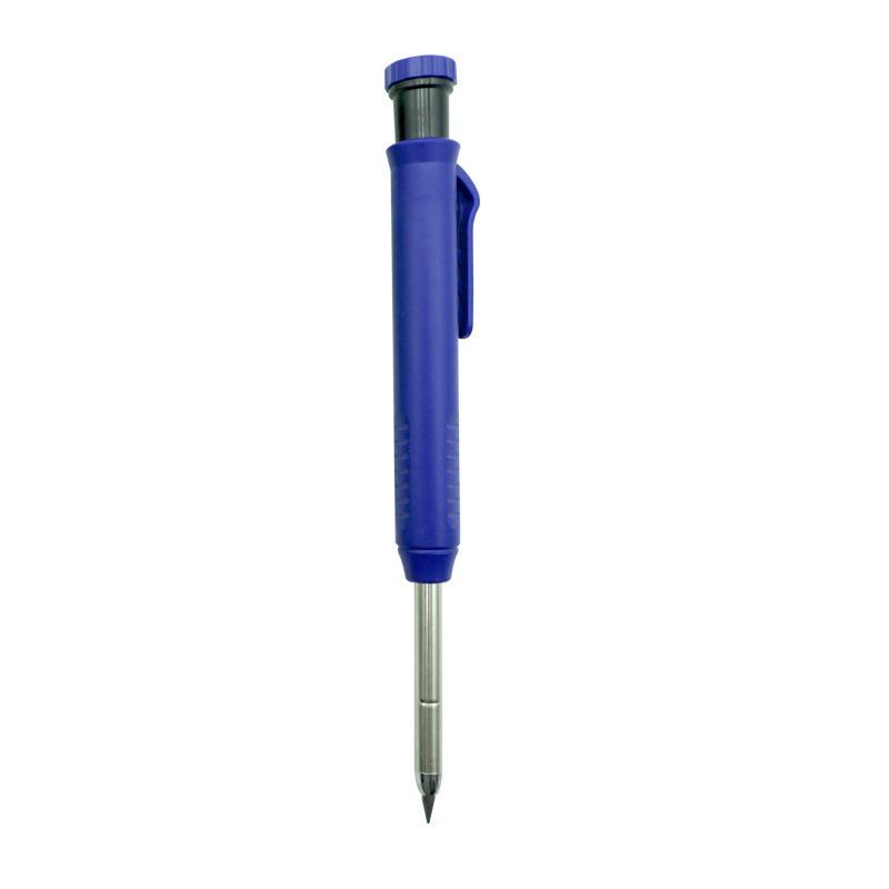 Metal Deep Hole Woodworking Pencil with Quick-Drying Graphite Lead and Push-Button Design
