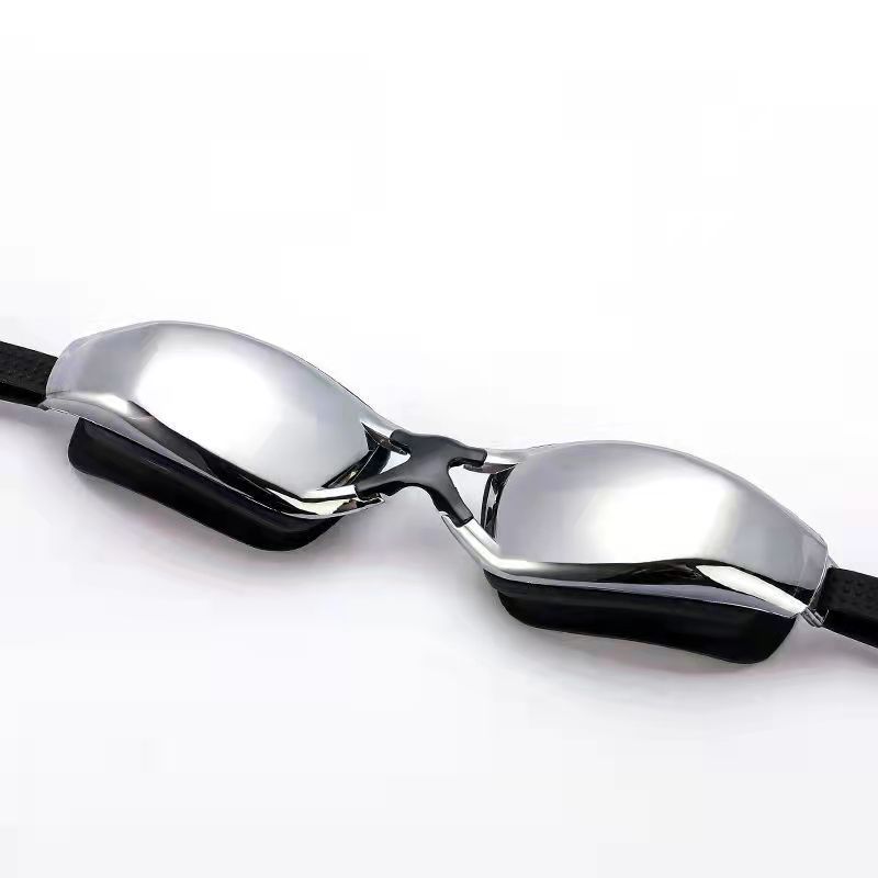Adult -1.5 To -8.0 Myopia Electroplated Black Color Swim Glasses Waterproof Anti Fog Swim Goggles