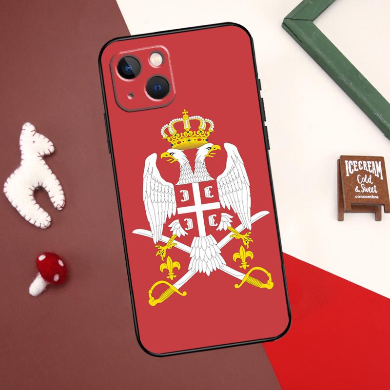 Cool pouzdro s vlajkou Srbska pro iPhone 13 12 11 14 15 Pro Max 7 8 Plus X XR XS Max 12 Mini SE 2020 2022 Kryt Coque