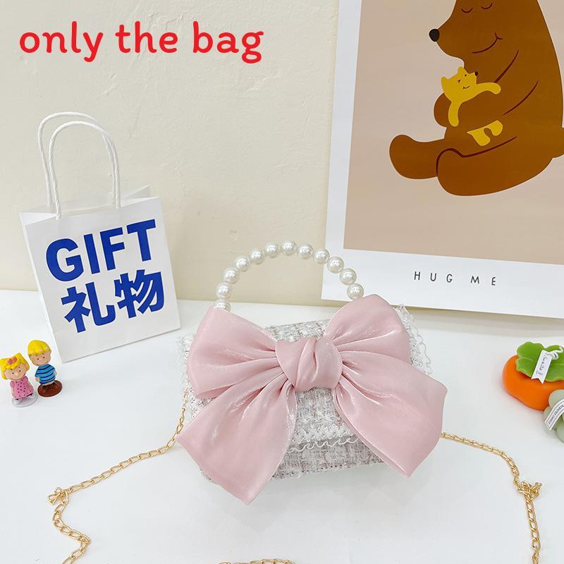 Borsa da ragazza elegante in cotone con decorazioni di perle artificiali per l'uso quotidiano