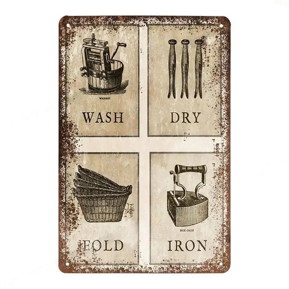 Vintage Fun Laundry Room Metal Tin Sign Plaque Black Cat Posters Decorative Plates For Home Laundry Room Bathroom Wall Decor