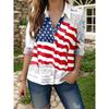 Camicia da Donna Stampata a Maniche Lunghe Moda Revers Casual Quotidiana Top da Donna