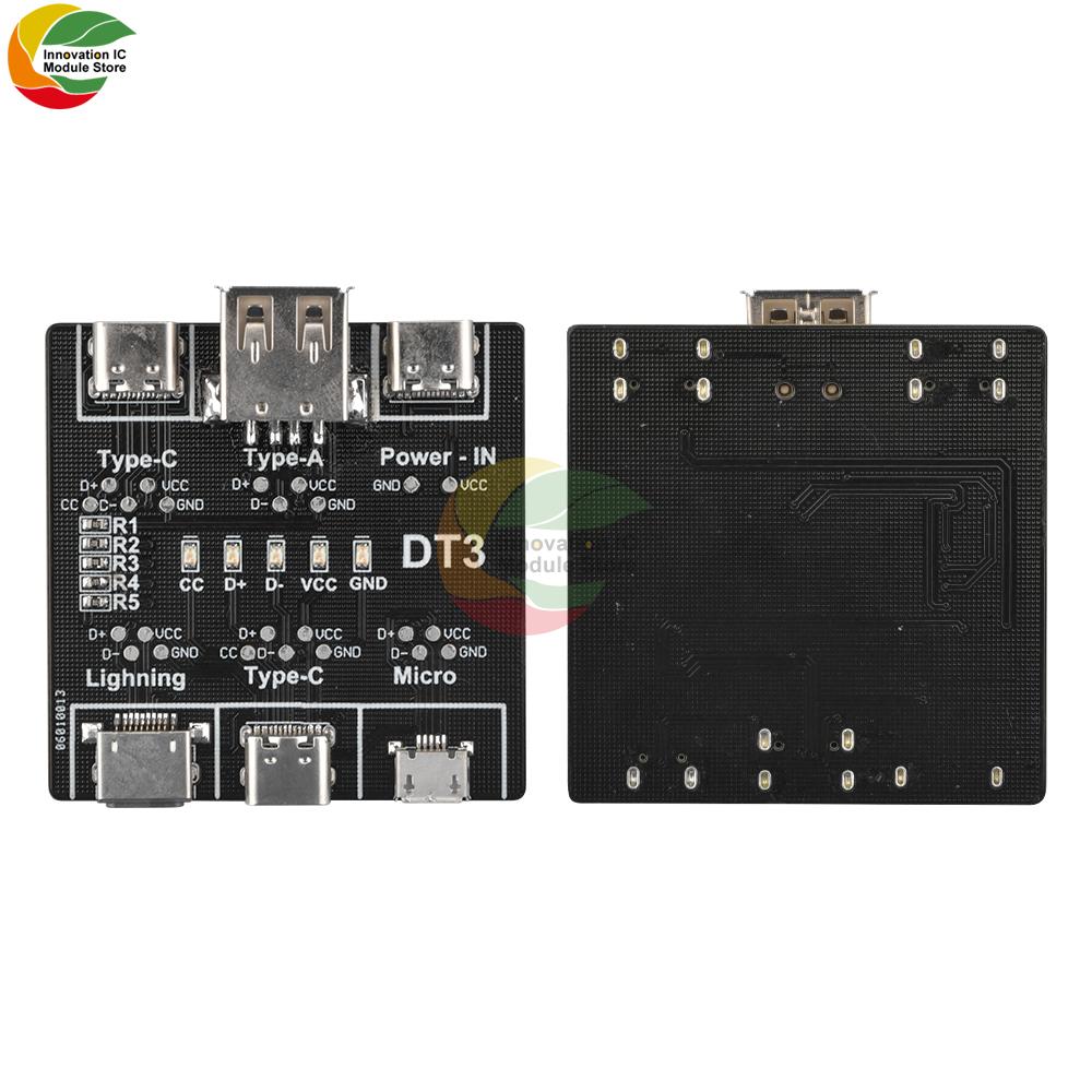 Data Line Detection Board DT1 Micro Type-c Interface USB Data Cable Detection Board Switch USB Data Cable Tester Portable