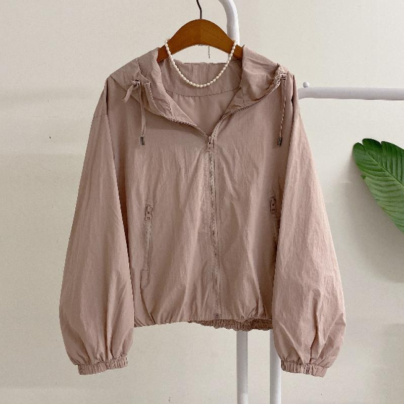 Honey J Terbin Shirring Hooded Windbreaker Jumper 4 Colors