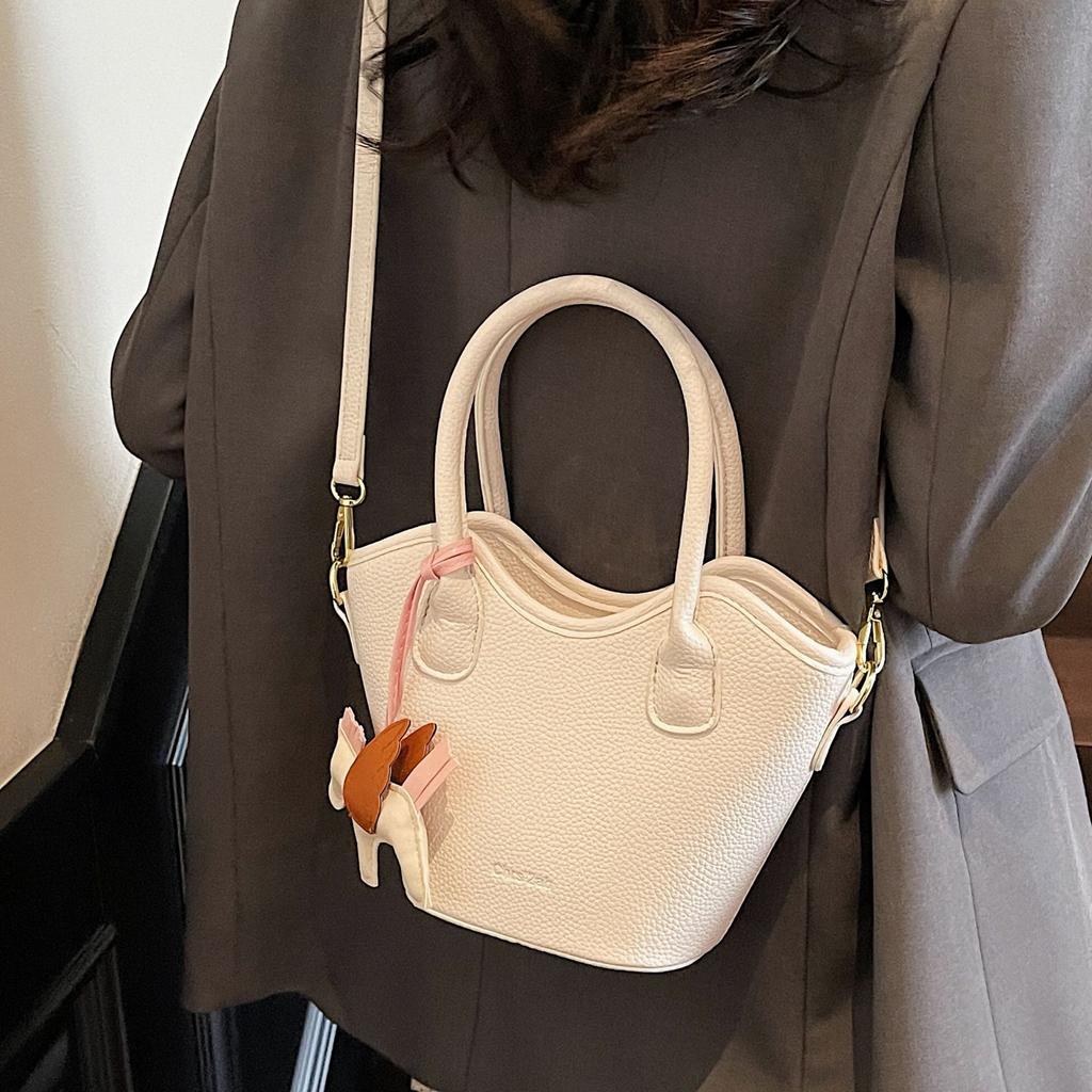 Retro high-end handbag women's 2025 new Korean version trendy fashion bucket bag niche messenger bag