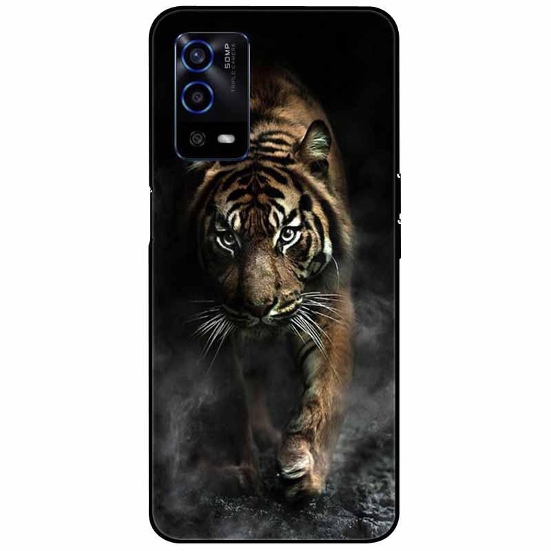 For Oppo A55 4G Case A 55 Silicone Soft Painted TPU Black Cover for Oppo A55 Case CPH2325 Cute Funda Coque for OPPOA55 6.51''