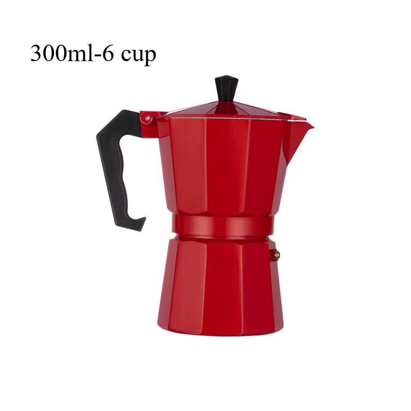 Aluminium Moka Pot Klassieke Koffiezetter voor op het Fornuis Herbruikbaar Filter Espresso Koffiezetter met Anti-brandgreep Ontwerp Keuken Gebruik