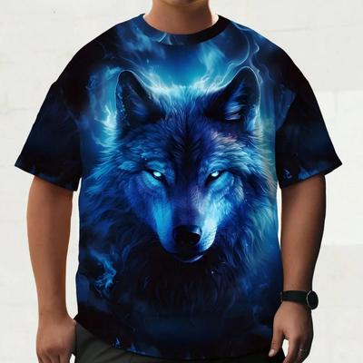 Fierce Wolf Pattern 3d Printed Men's Style T-Shirt Boutique Summer Fashion Casual Round Neck Men Shirt Short Sleeve T Shirt