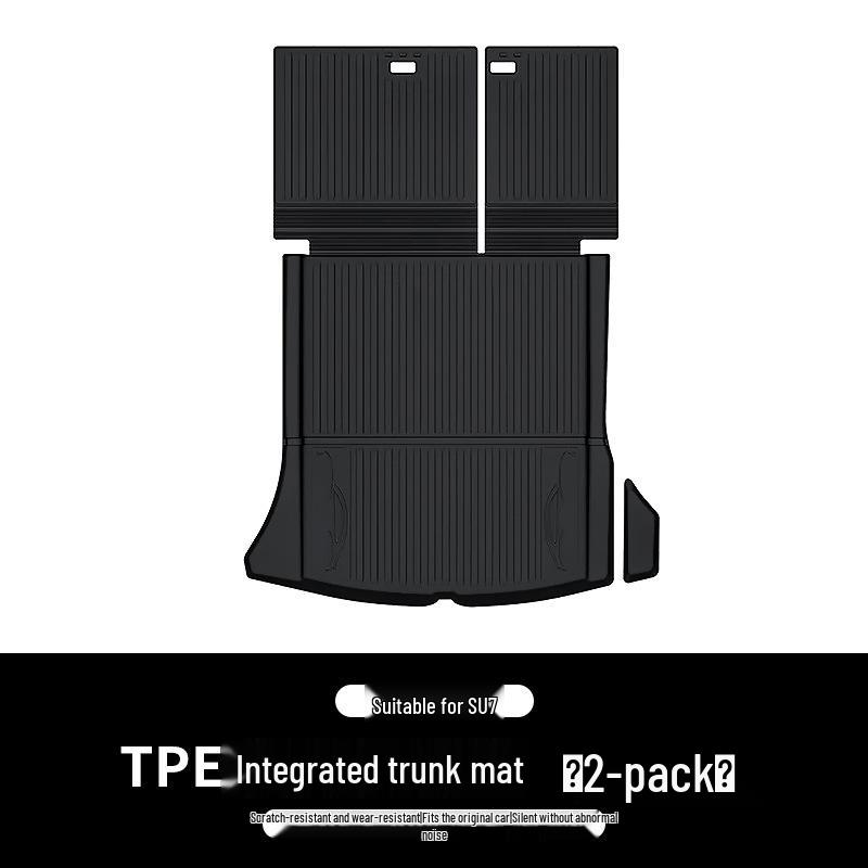 Xiaomi SU7 Trunk Mat: TPE Waterproof, Wear-Resistant, Full Coverage Tail Box Mat with Raised Edges.