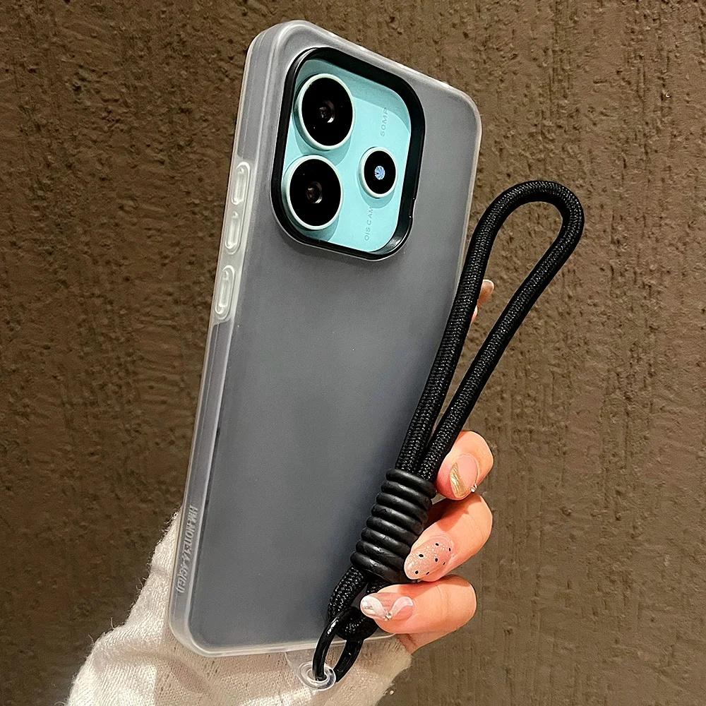 2 In1 Candy Clear Hand Strap Case For OPPO Reno 14F 13F 12F 11F 11 10 12 13 Pro 5G 7 4G 5 6 Lite A38 A79 A77 A57 A58 A79 A78 A60